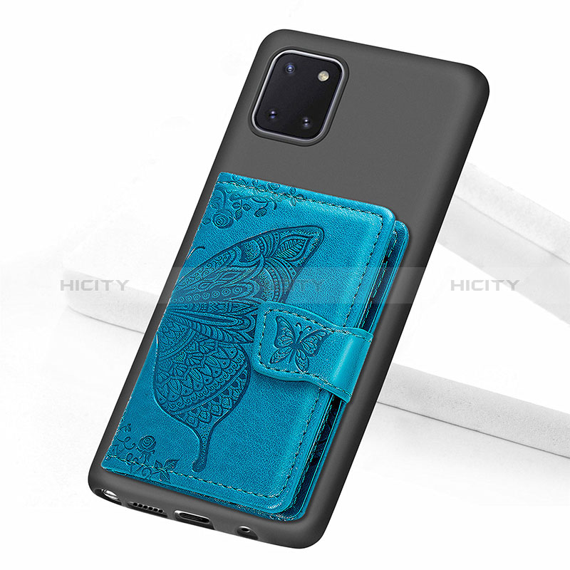 Custodia Silicone Ultra Sottile Morbida Cover con Magnetico S09D per Samsung Galaxy A81