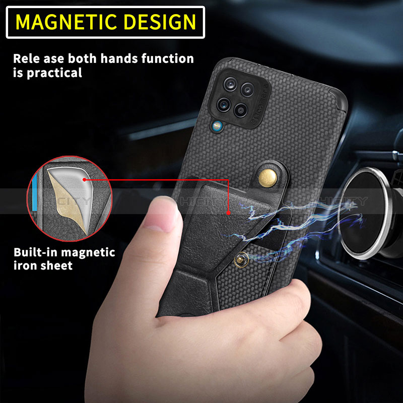 Custodia Silicone Ultra Sottile Morbida Cover con Magnetico S09D per Samsung Galaxy M12