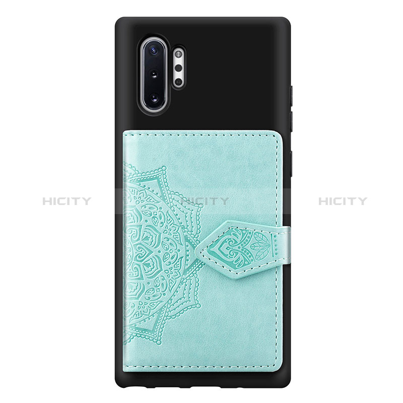 Custodia Silicone Ultra Sottile Morbida Cover con Magnetico S09D per Samsung Galaxy Note 10 Plus 5G Azzurro