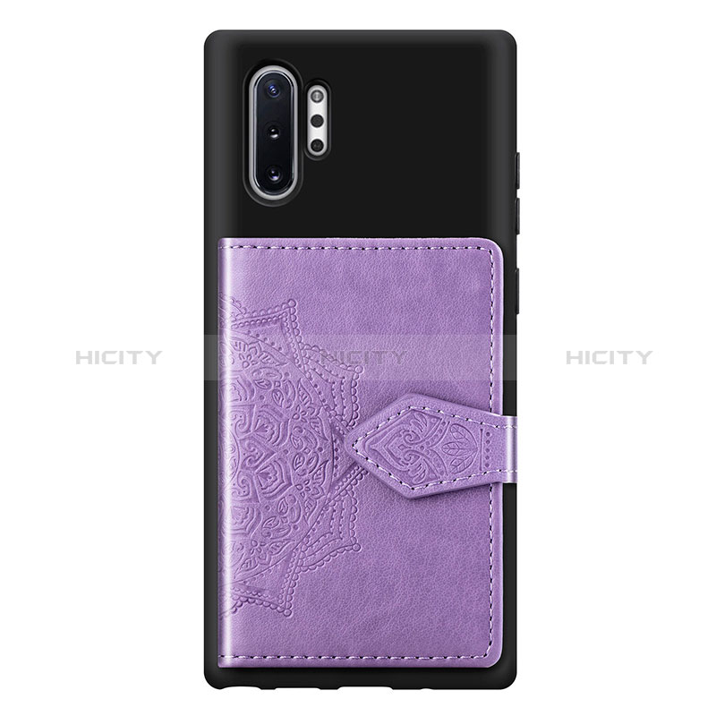 Custodia Silicone Ultra Sottile Morbida Cover con Magnetico S09D per Samsung Galaxy Note 10 Plus 5G Viola