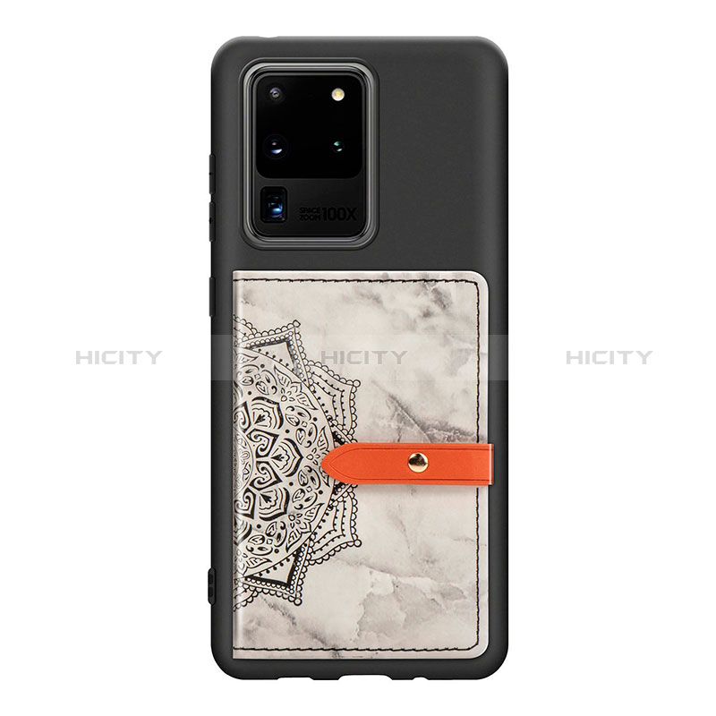 Custodia Silicone Ultra Sottile Morbida Cover con Magnetico S09D per Samsung Galaxy S20 Ultra 5G Nero