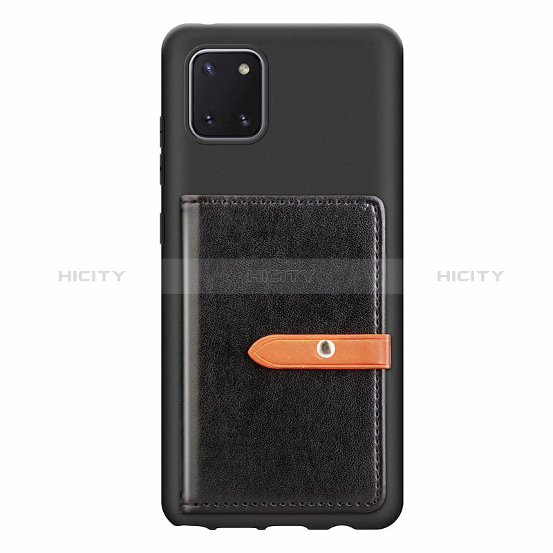 Custodia Silicone Ultra Sottile Morbida Cover con Magnetico S10D per Samsung Galaxy Note 10 Lite Nero