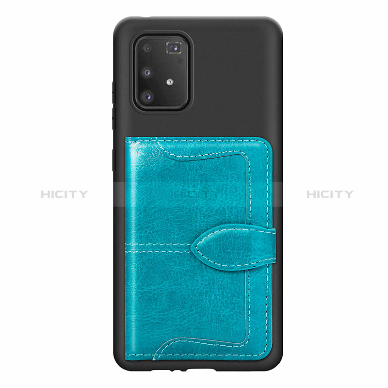 Custodia Silicone Ultra Sottile Morbida Cover con Magnetico S11D per Samsung Galaxy M80S Ciano