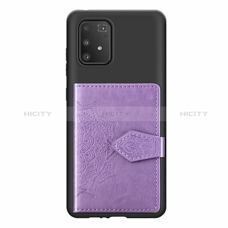 Custodia Silicone Ultra Sottile Morbida Cover con Magnetico S12D per Samsung Galaxy A91 Viola