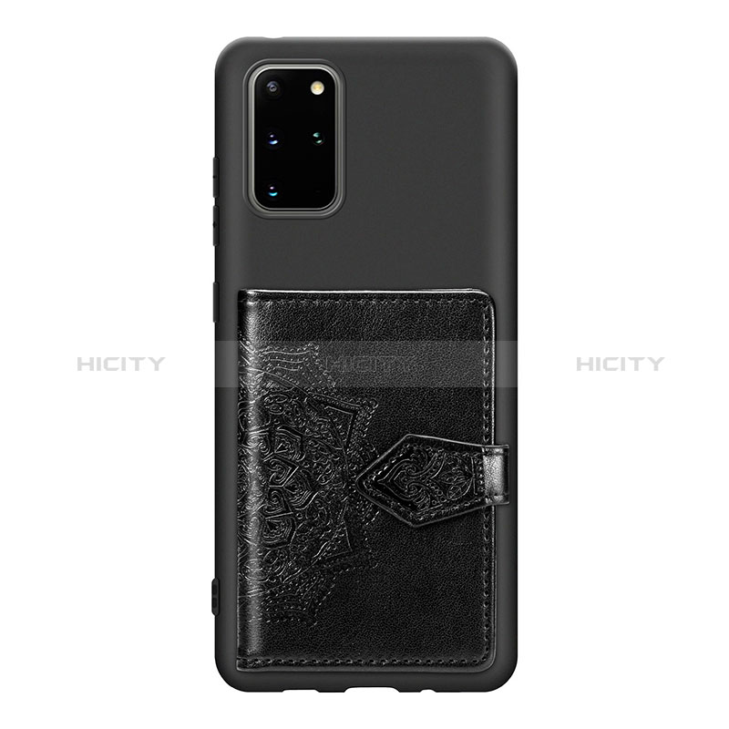 Custodia Silicone Ultra Sottile Morbida Cover con Magnetico S13D per Samsung Galaxy S20 Plus Nero