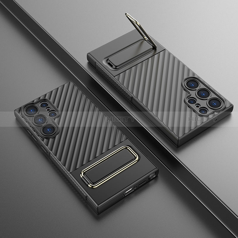 Custodia Silicone Ultra Sottile Morbida Cover con Supporto KC1 per Samsung Galaxy S22 Ultra 5G