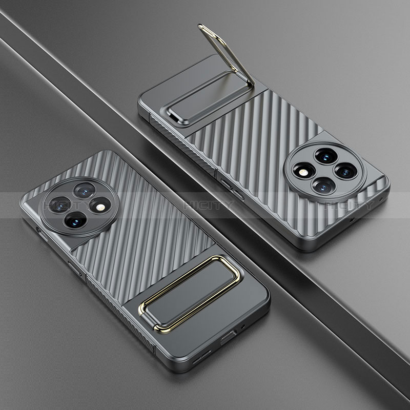 Custodia Silicone Ultra Sottile Morbida Cover con Supporto KC3 per OnePlus 11 5G Grigio