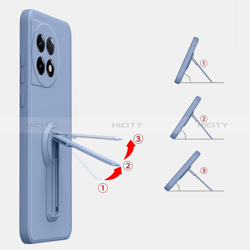 Custodia Silicone Ultra Sottile Morbida Cover con Supporto per OnePlus Ace 2 Pro 5G