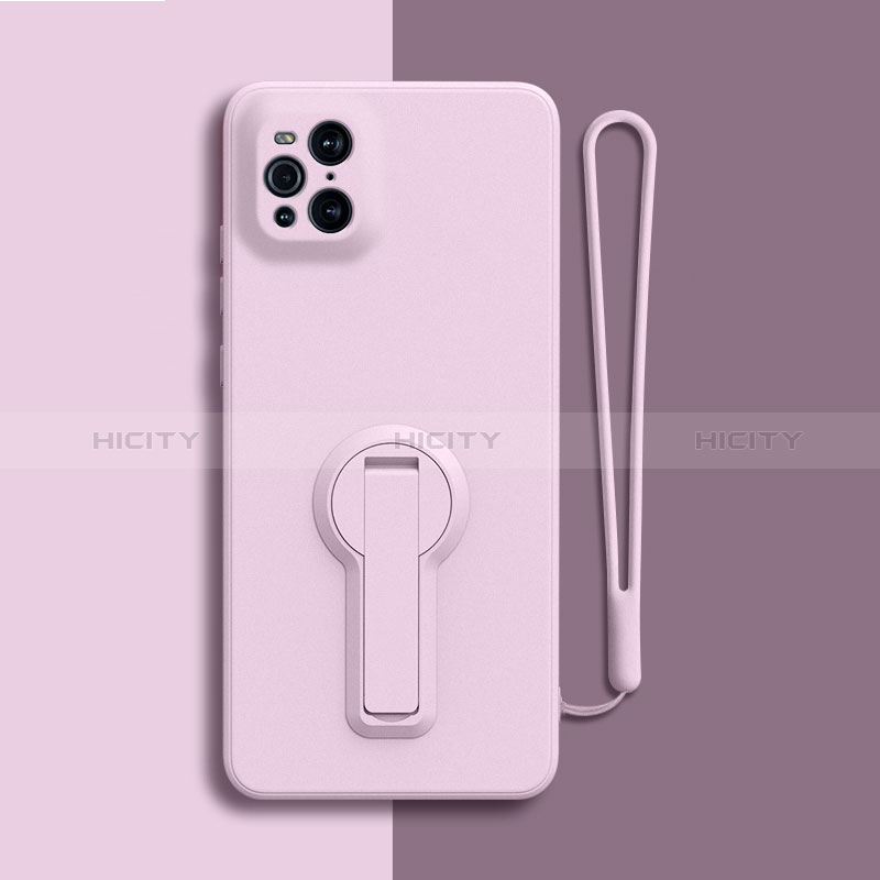 Custodia Silicone Ultra Sottile Morbida Cover con Supporto per Oppo Find X3 5G