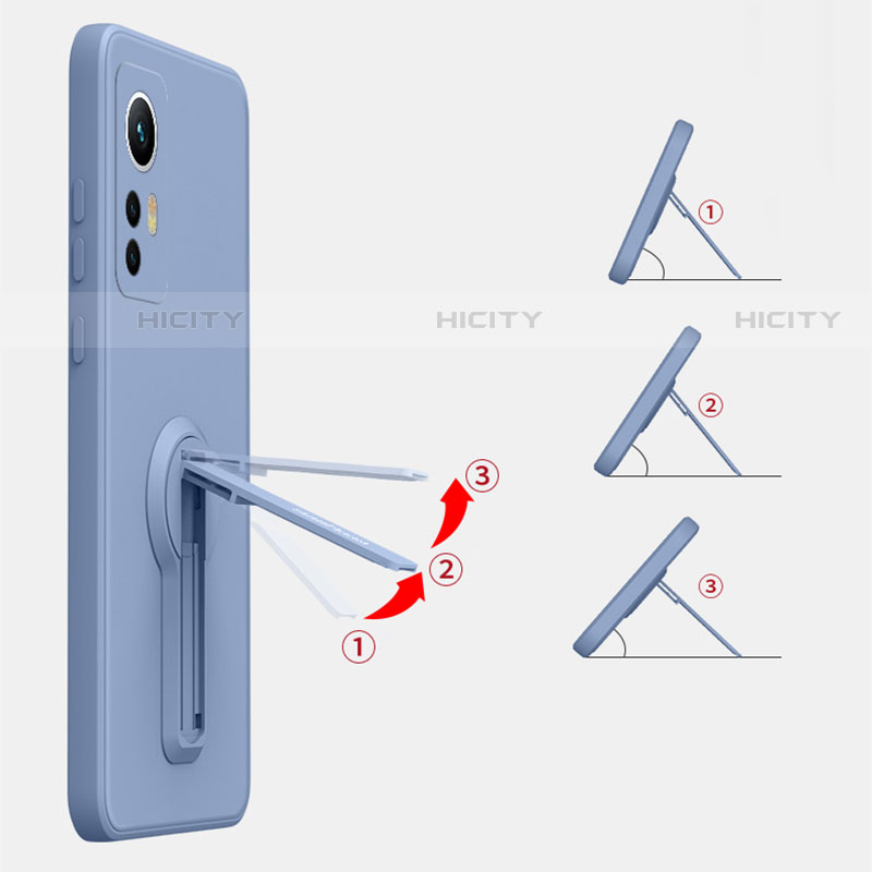 Custodia Silicone Ultra Sottile Morbida Cover con Supporto per Xiaomi Mi 12 5G