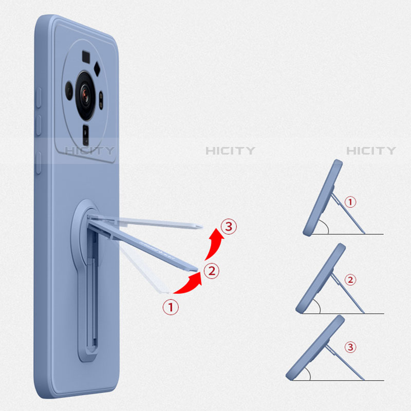 Custodia Silicone Ultra Sottile Morbida Cover con Supporto per Xiaomi Mi 12 Ultra 5G