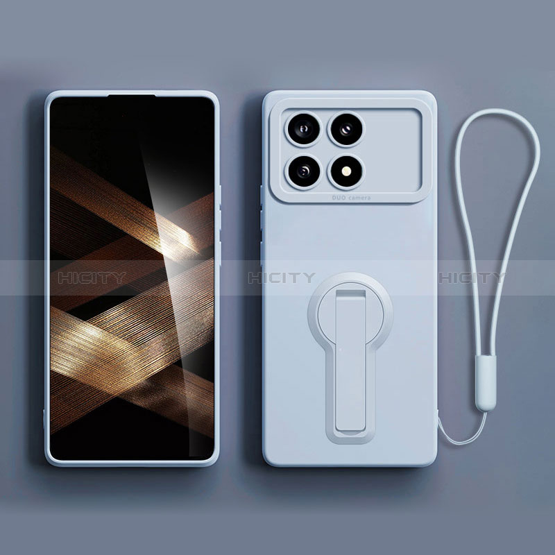 Custodia Silicone Ultra Sottile Morbida Cover con Supporto S01 per Xiaomi Redmi K70 Pro 5G