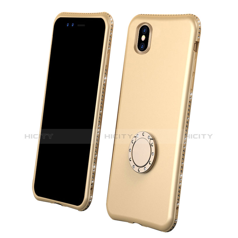 Custodia Silicone Ultra Sottile Morbida Cover Fronte e Retro 360 Gradi per Apple iPhone X Oro