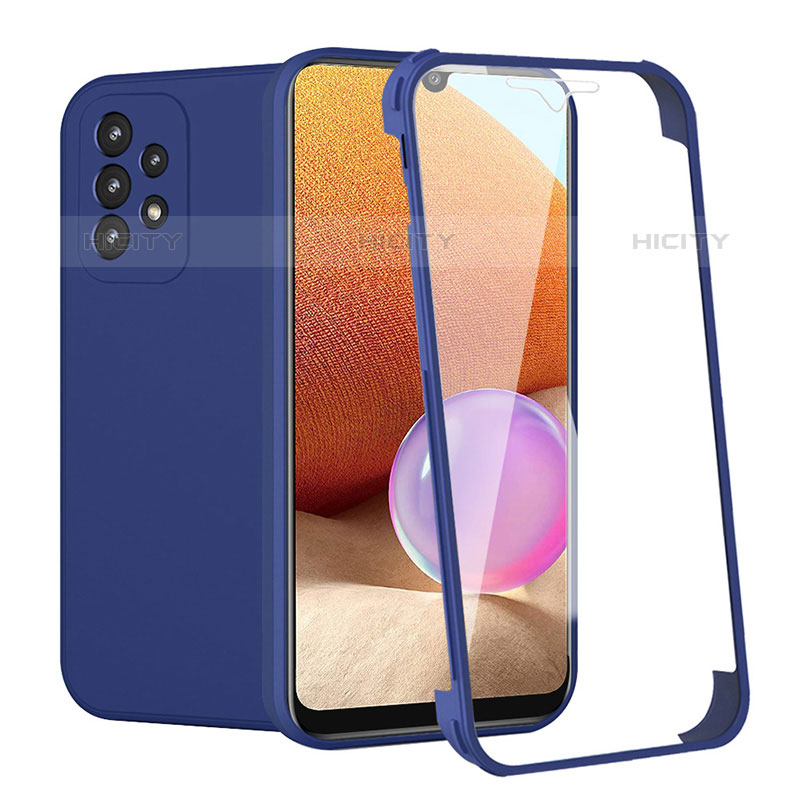 Custodia Silicone Ultra Sottile Morbida Cover Fronte e Retro 360 Gradi per Samsung Galaxy M32 5G Blu