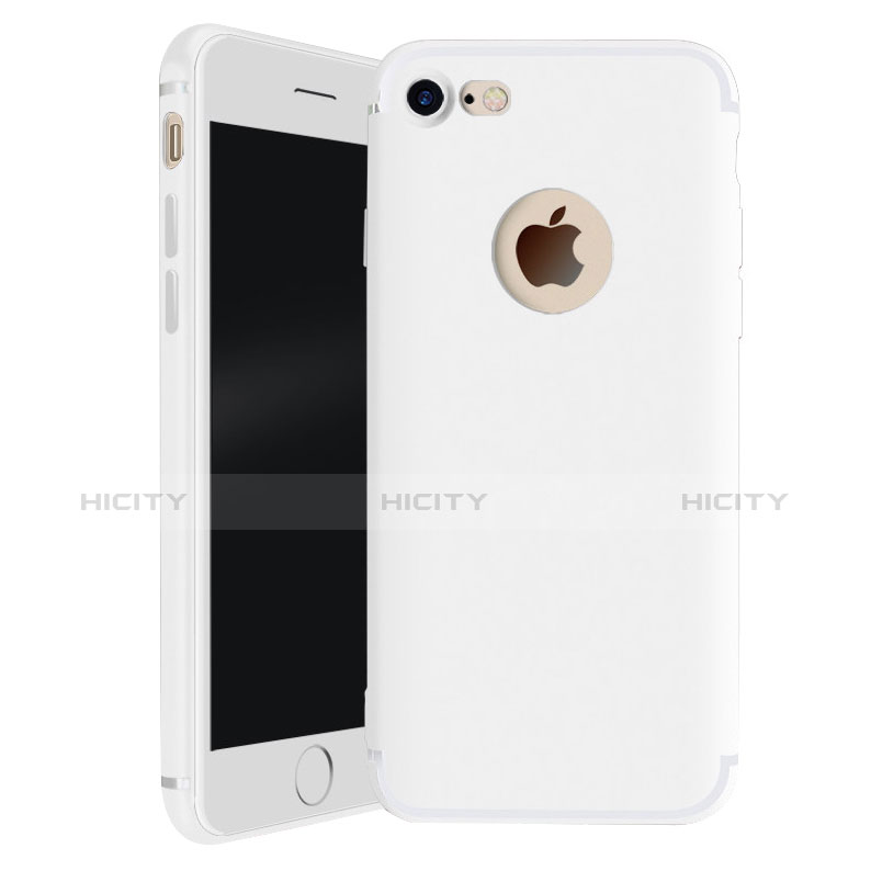 Custodia Silicone Ultra Sottile Morbida Cover H01 per Apple iPhone 7 Bianco