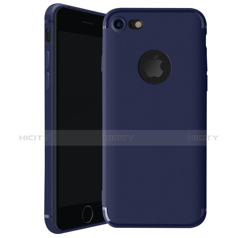 Custodia Silicone Ultra Sottile Morbida Cover H01 per Apple iPhone 7 Blu