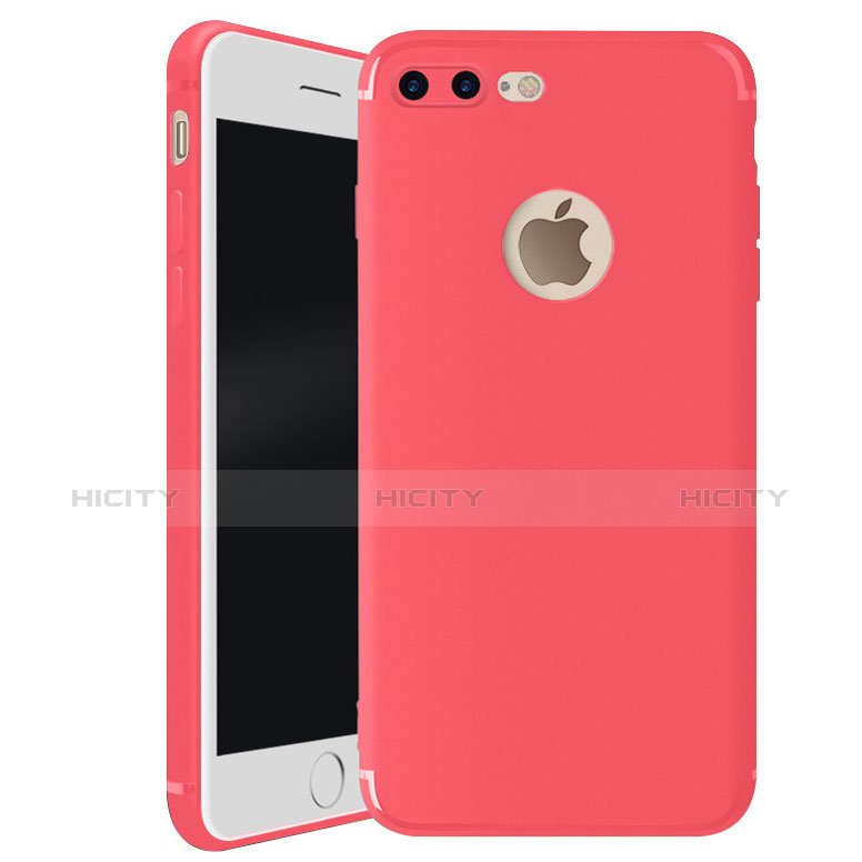 Custodia Silicone Ultra Sottile Morbida Cover S01 per Apple iPhone 8 Plus Rosso