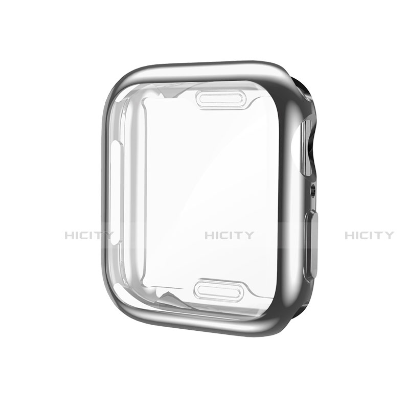 Custodia Silicone Ultra Sottile Morbida Cover S01 per Apple iWatch 5 44mm Argento