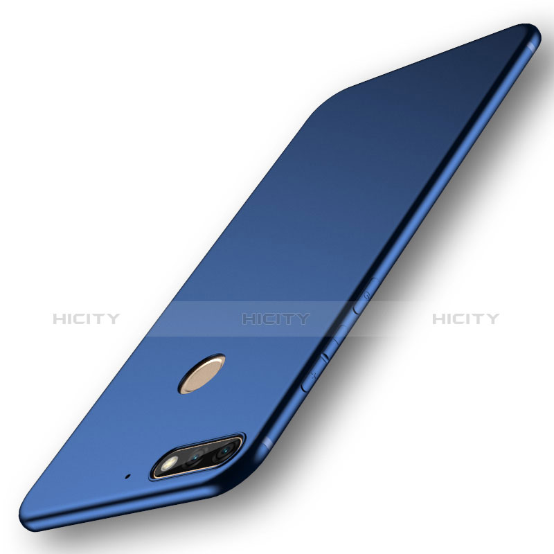 Custodia Silicone Ultra Sottile Morbida Cover S01 per Huawei Y7 (2018) Blu