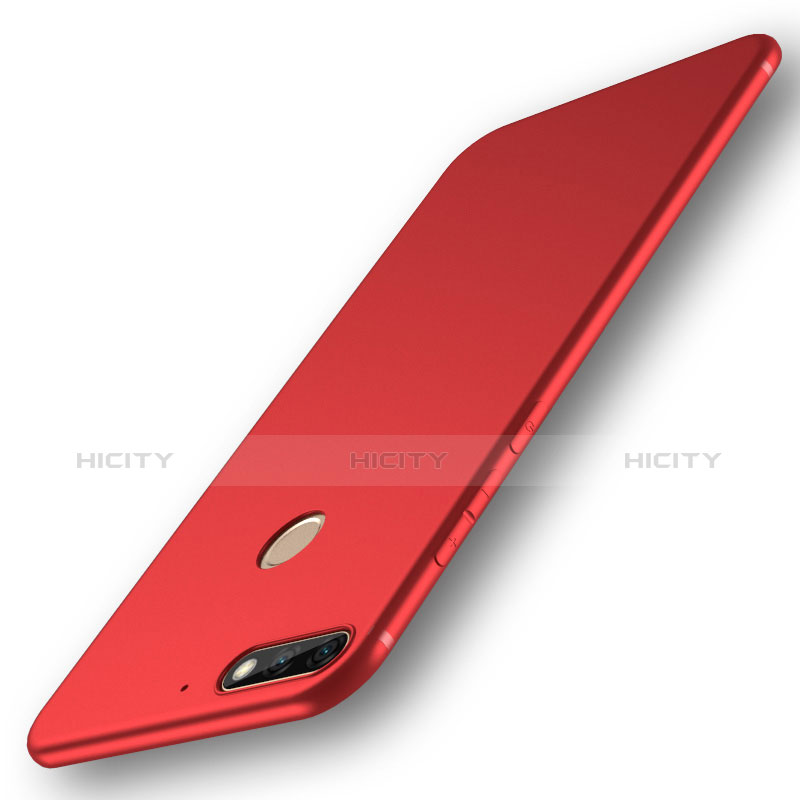 Custodia Silicone Ultra Sottile Morbida Cover S01 per Huawei Y7 (2018) Rosso