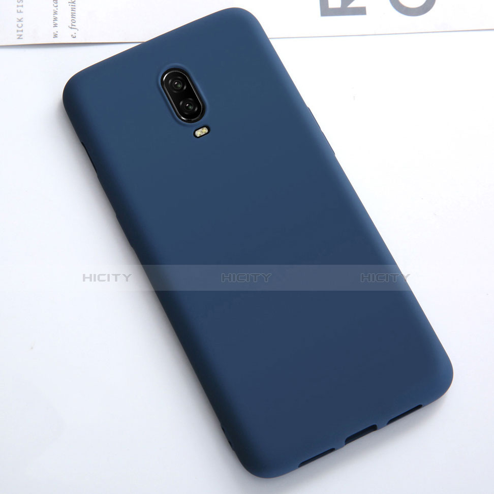 Custodia Silicone Ultra Sottile Morbida Cover S01 per OnePlus 6T Blu