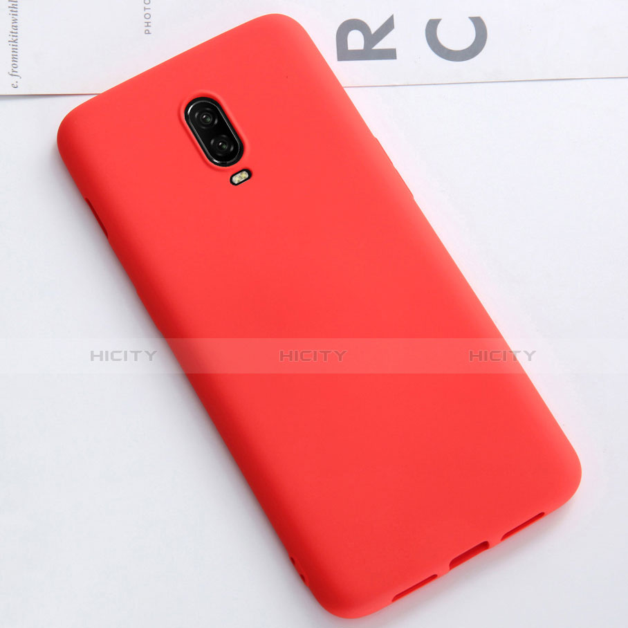 Custodia Silicone Ultra Sottile Morbida Cover S01 per OnePlus 6T Rosso