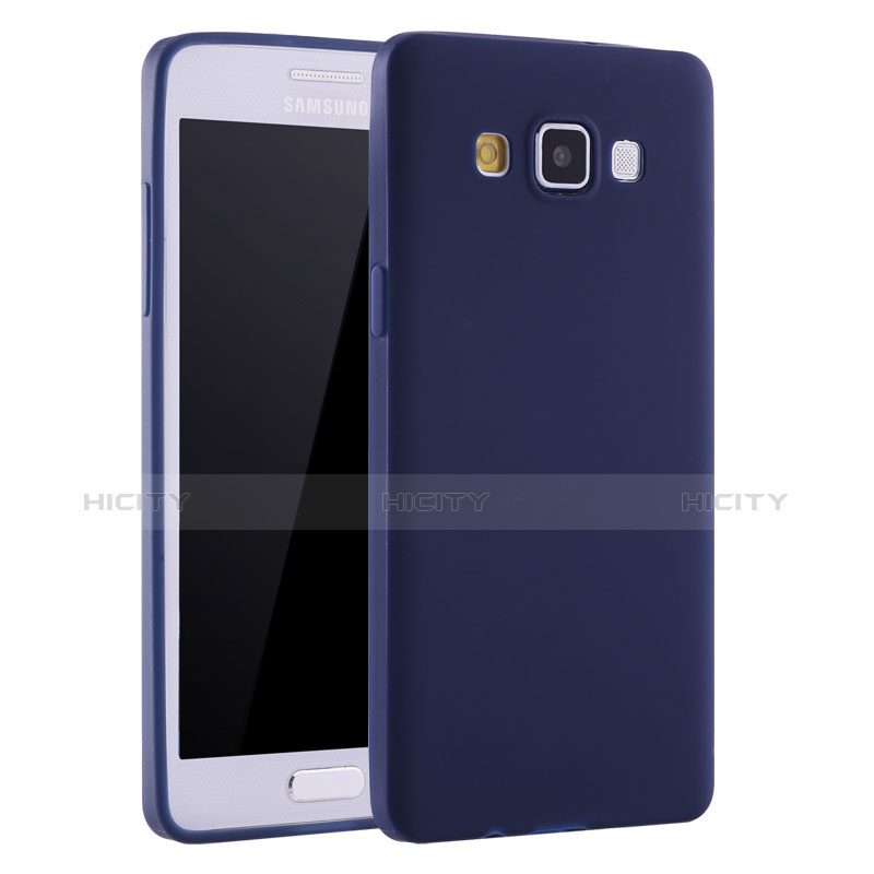 Custodia Silicone Ultra Sottile Morbida Cover S01 per Samsung Galaxy A7 Duos SM-A700F A700FD Blu