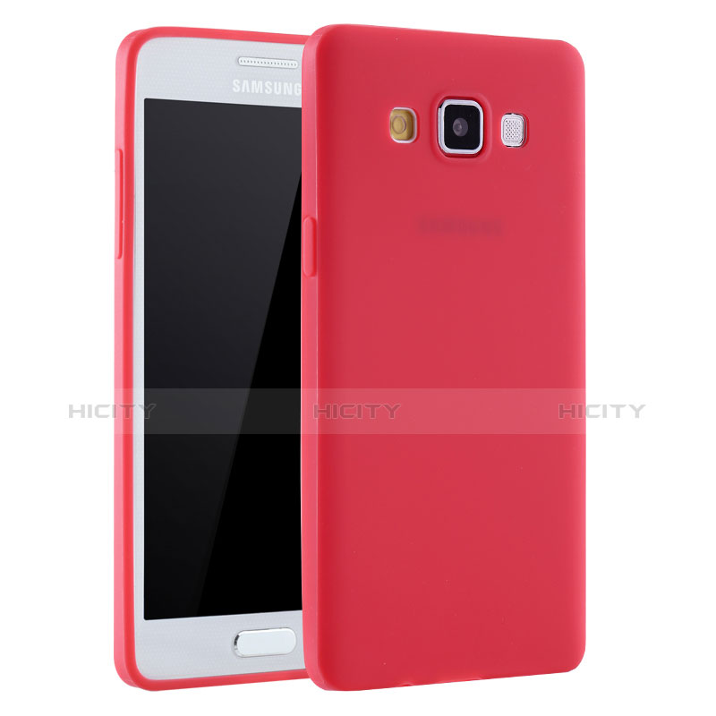 Custodia Silicone Ultra Sottile Morbida Cover S01 per Samsung Galaxy A7 Duos SM-A700F A700FD Rosso