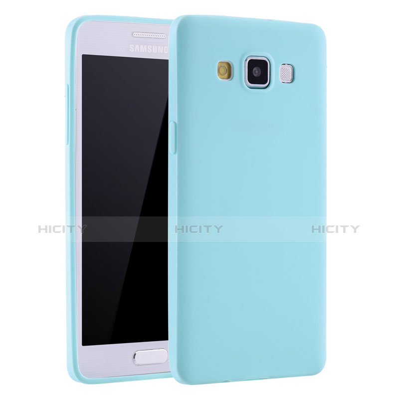 Custodia Silicone Ultra Sottile Morbida Cover S01 per Samsung Galaxy A7 SM-A700 Cielo Blu