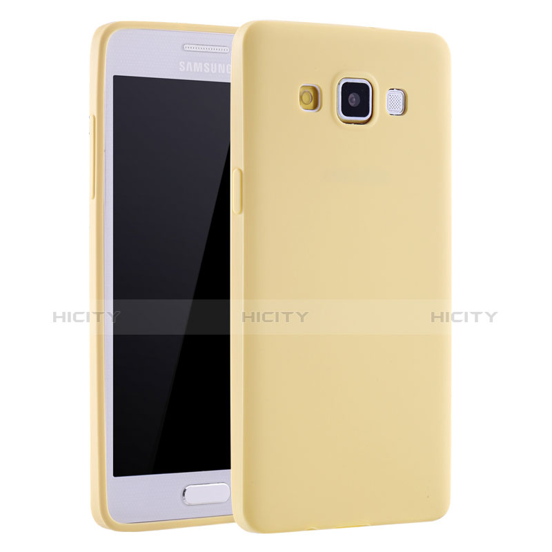 Custodia Silicone Ultra Sottile Morbida Cover S01 per Samsung Galaxy A7 SM-A700 Giallo