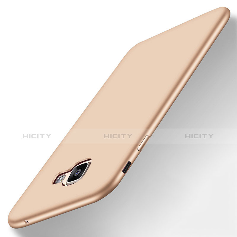 Custodia Silicone Ultra Sottile Morbida Cover S01 per Samsung Galaxy A8 (2016) A8100 A810F Oro