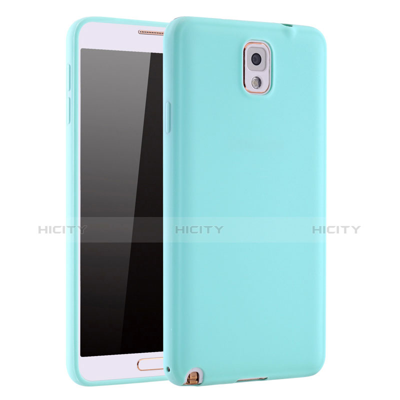 Custodia Silicone Ultra Sottile Morbida Cover S01 per Samsung Galaxy Note 3 N9000 Cielo Blu