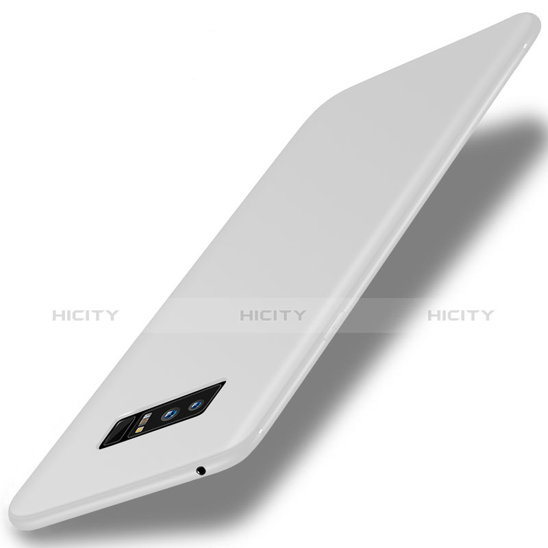 Custodia Silicone Ultra Sottile Morbida Cover S01 per Samsung Galaxy Note 8 Duos N950F Bianco