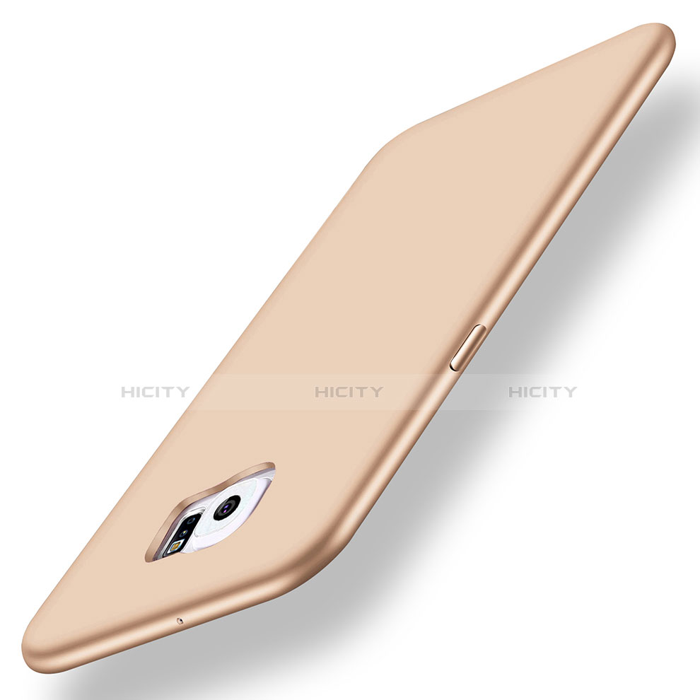 Custodia Silicone Ultra Sottile Morbida Cover S01 per Samsung Galaxy S6 Edge+ Plus SM-G928F Oro