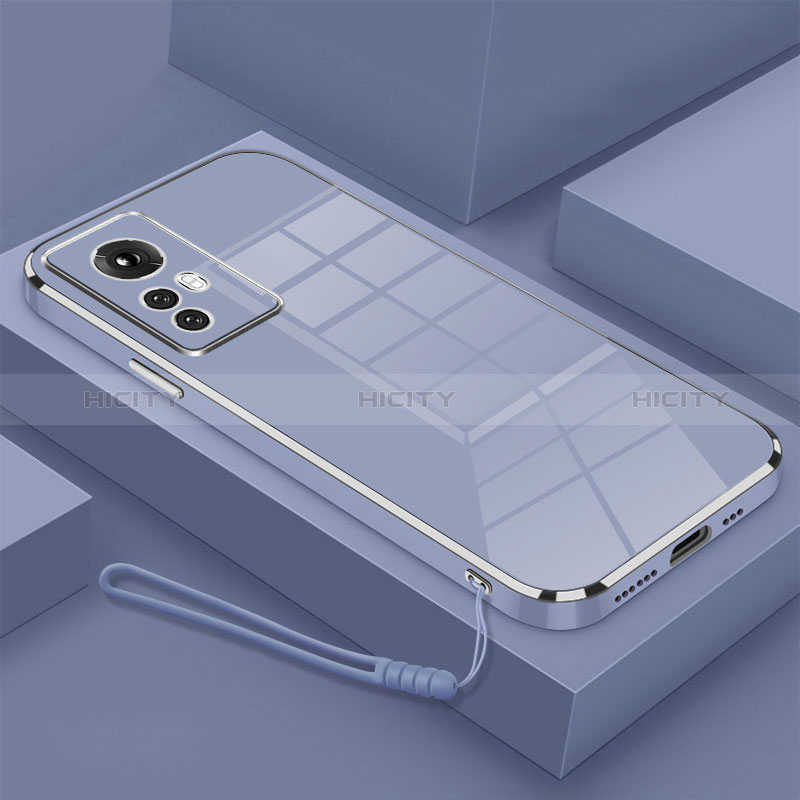 Custodia Silicone Ultra Sottile Morbida Cover S01 per Xiaomi Mi 12T Pro 5G Grigio Lavanda