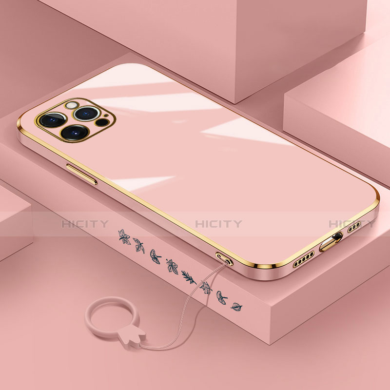 Custodia Silicone Ultra Sottile Morbida Cover S03 per Apple iPhone 13 Pro Oro Rosa
