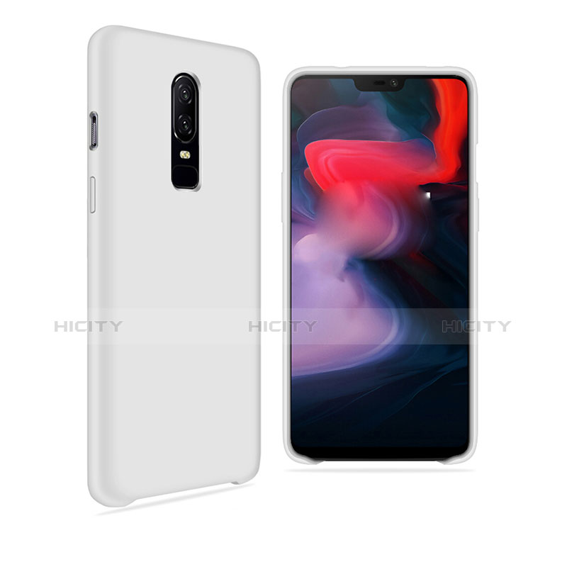 Custodia Silicone Ultra Sottile Morbida Cover S03 per OnePlus 6 Bianco