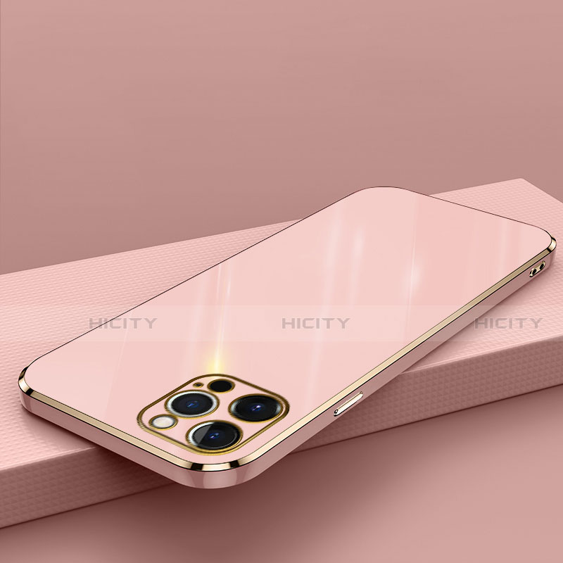 Custodia Silicone Ultra Sottile Morbida Cover S04 per Apple iPhone 13 Pro Oro Rosa