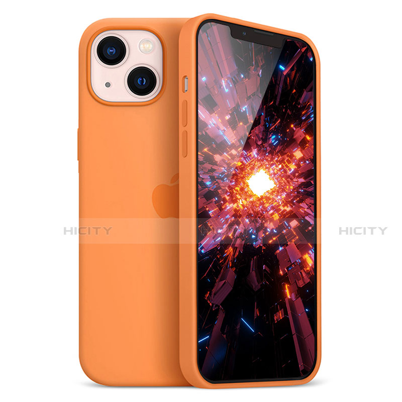 Custodia Silicone Ultra Sottile Morbida Cover S05 per Apple iPhone 13 Mini Arancione