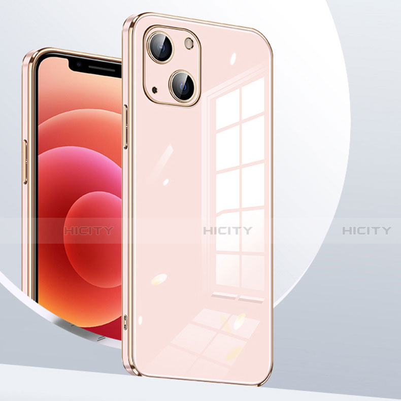 Custodia Silicone Ultra Sottile Morbida Cover S06 per Apple iPhone 13 Mini Oro Rosa