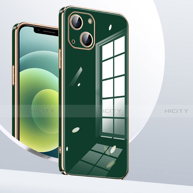 Custodia Silicone Ultra Sottile Morbida Cover S06 per Apple iPhone 13 Verde