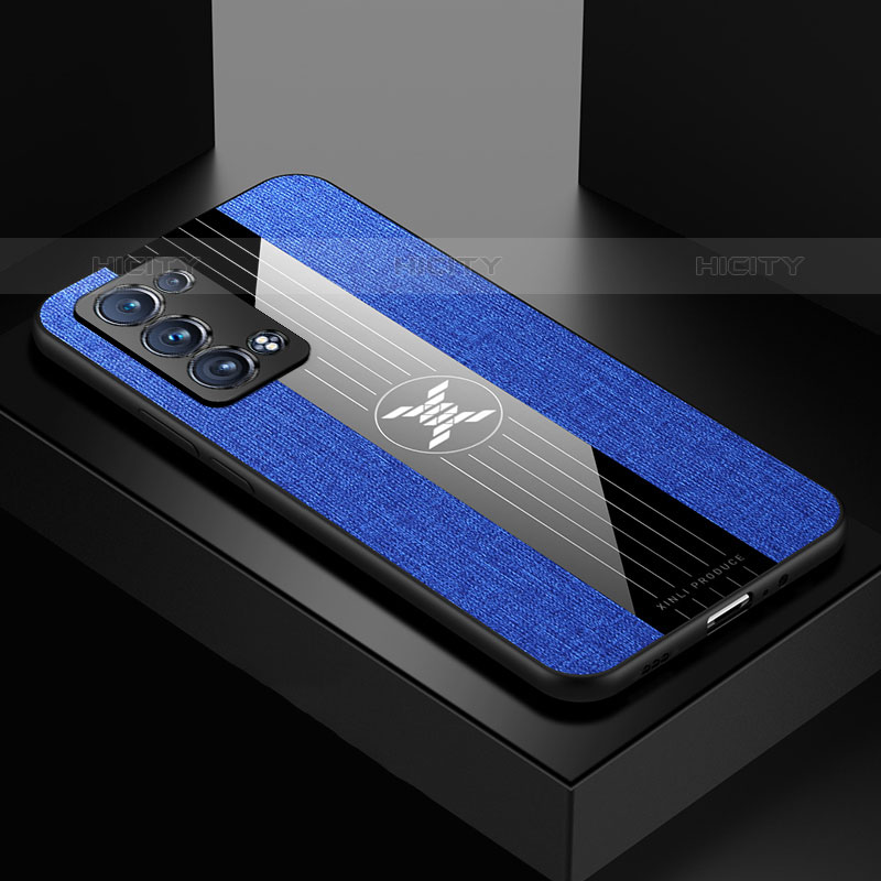 Custodia Silicone Ultra Sottile Morbida Cover X01L per Oppo Reno6 Pro+ Plus 5G Blu