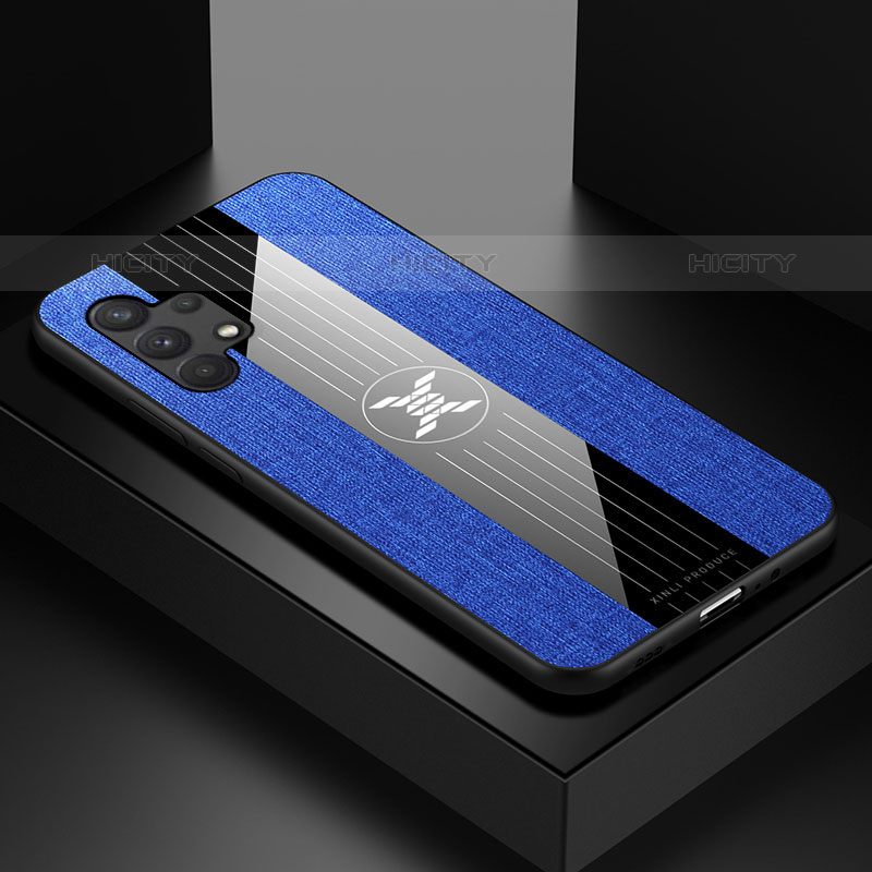 Custodia Silicone Ultra Sottile Morbida Cover X01L per Samsung Galaxy M32 5G Blu