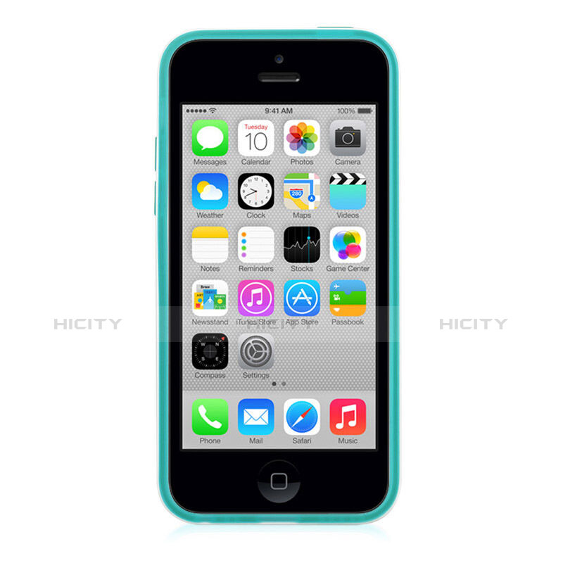 Custodia Silicone Ultra Sottile Morbida Laterale Opaca per Apple iPhone 5C Cielo Blu