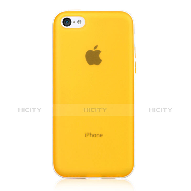 Custodia Silicone Ultra Sottile Morbida Laterale Opaca per Apple iPhone 5C Giallo