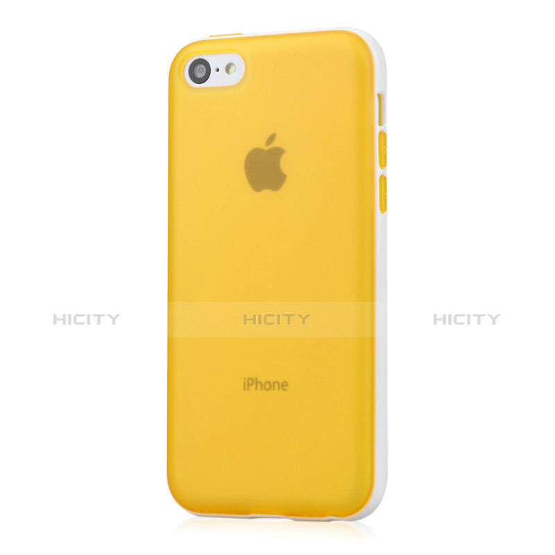 Custodia Silicone Ultra Sottile Morbida Laterale Opaca per Apple iPhone 5C Giallo