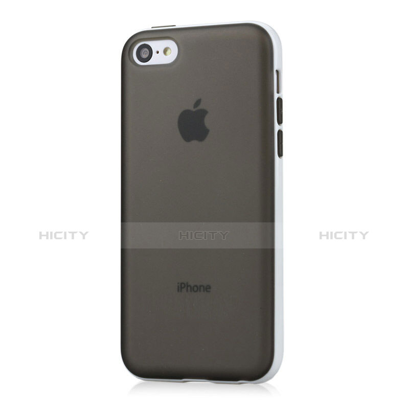 Custodia Silicone Ultra Sottile Morbida Laterale Opaca per Apple iPhone 5C Grigio