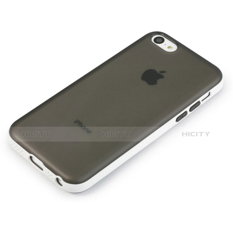 Custodia Silicone Ultra Sottile Morbida Laterale Opaca per Apple iPhone 5C Grigio