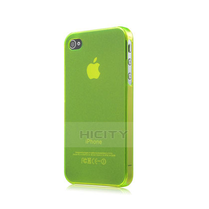 Custodia Silicone Ultra Sottile Morbida Opaca per Apple iPhone 4 Verde