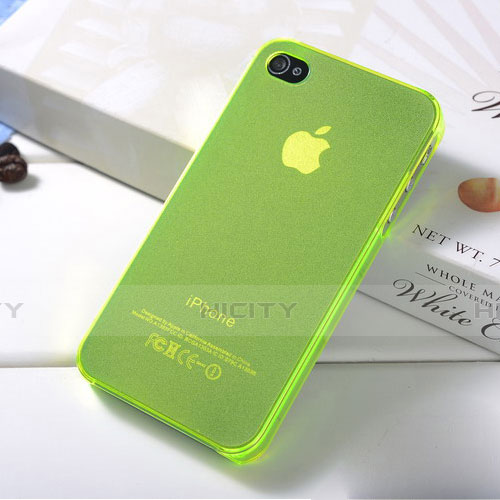 Custodia Silicone Ultra Sottile Morbida Opaca per Apple iPhone 4 Verde